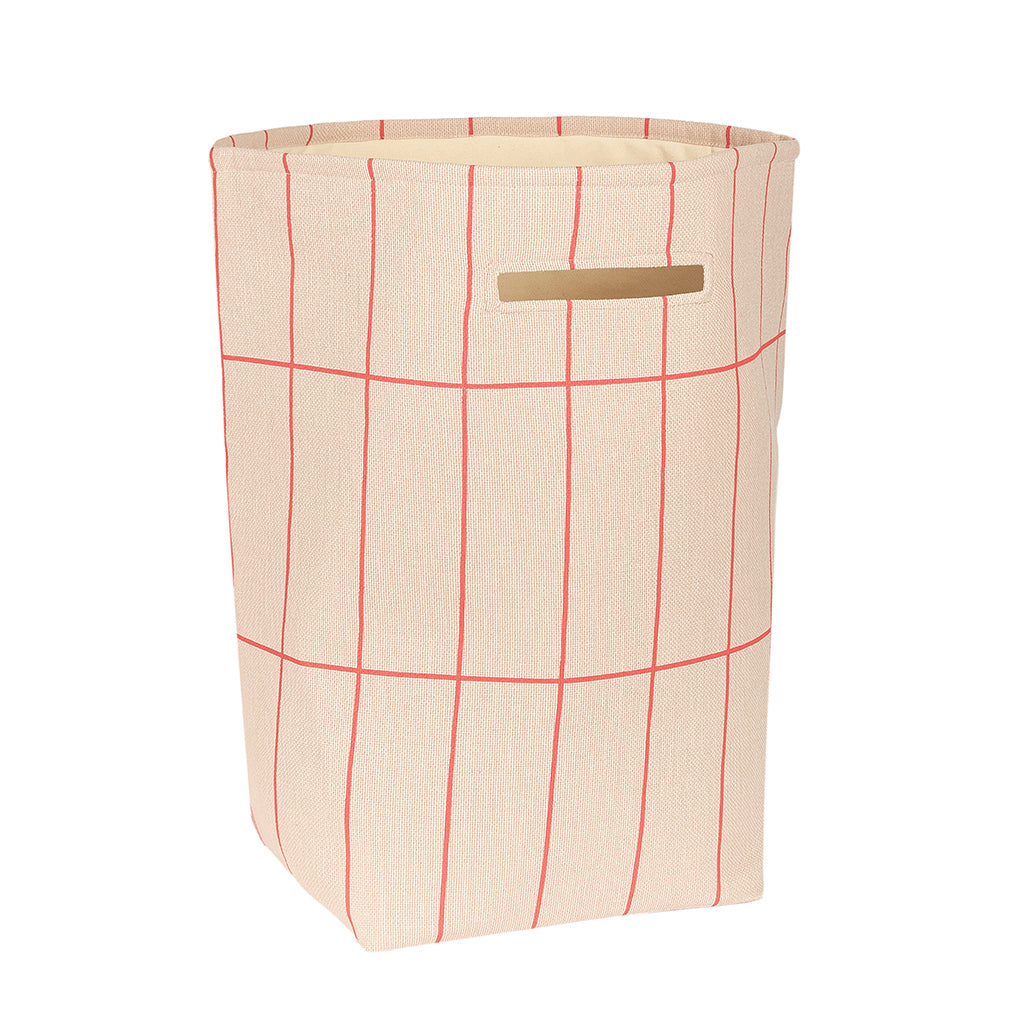Nobodinoz Vibes opbevaringskurv, large - Pink red grid