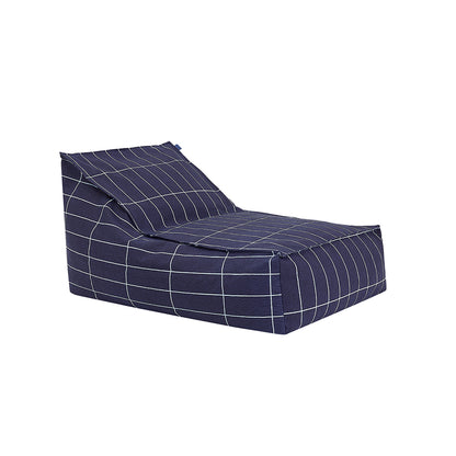 Nobodinoz Vibes long sækkestol, Navy blue Grid