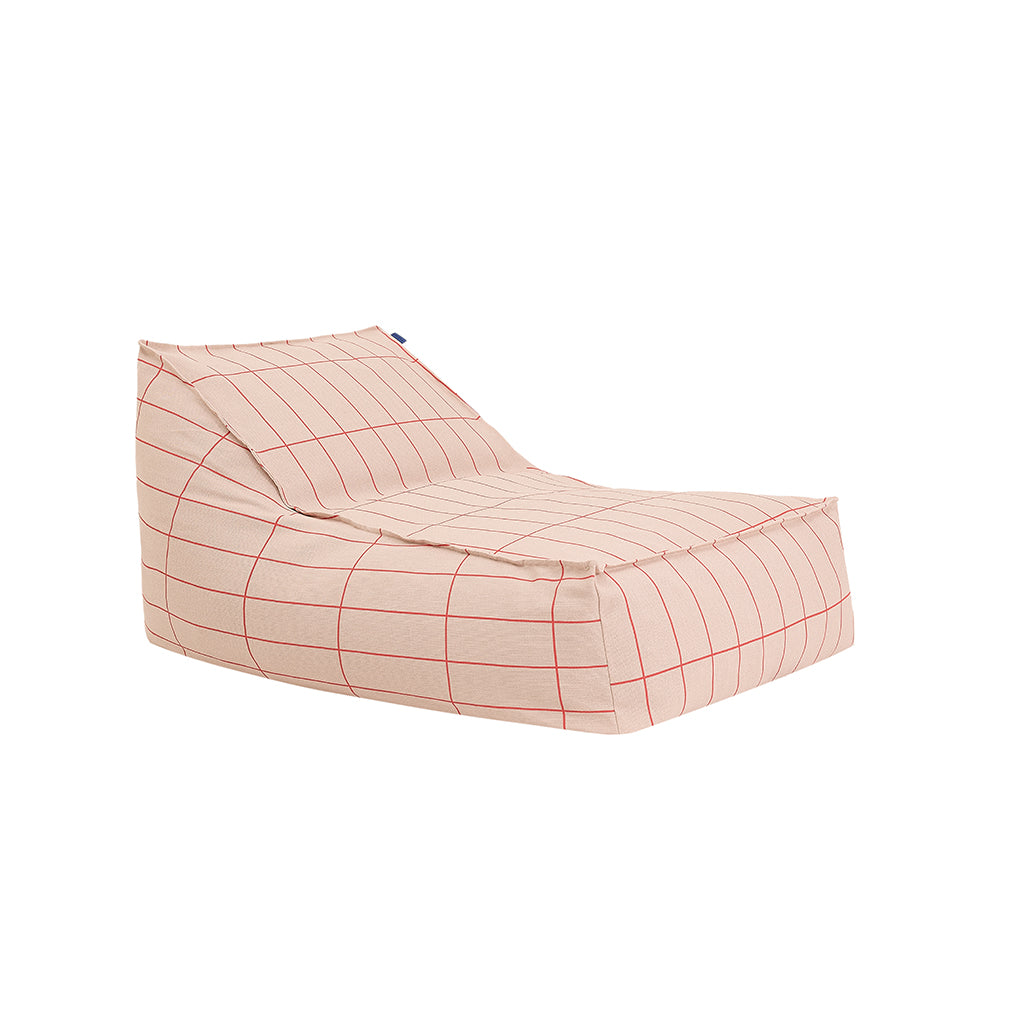 Nobodinoz Vibes long sækkestol, Pink red grid