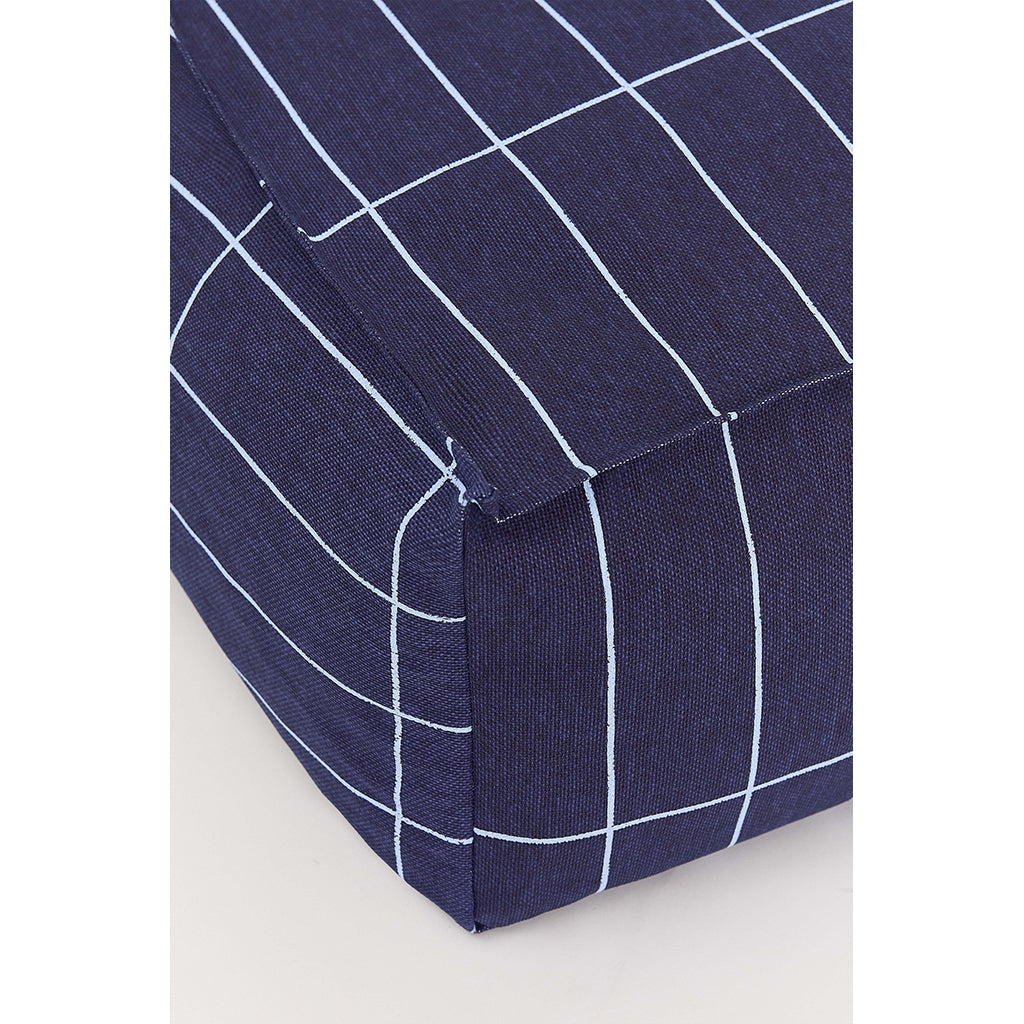 Nobodinoz Vibes Long Bean Bag Chair, Adult - Navy Blue Grid