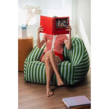 Nobodinoz Ziggy Armchair, Bean Bag – Pink Curry Stripes