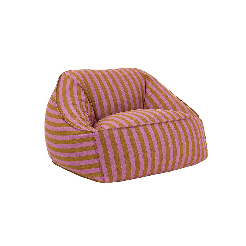 Nobodinoz Ziggy armchair, sækkestol - Pink curry stripes