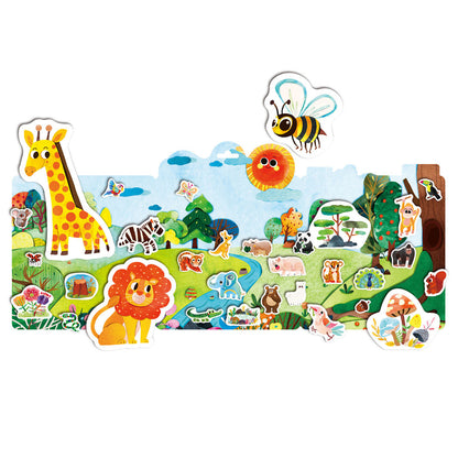 mierEdu - Jelly Stickers 31 stk - Flytbare - Vilde dyr