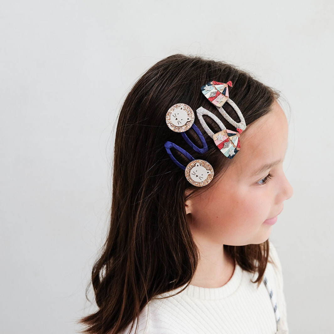 Mimi &amp; Lula - 4 Hair Clips - Lion Circus