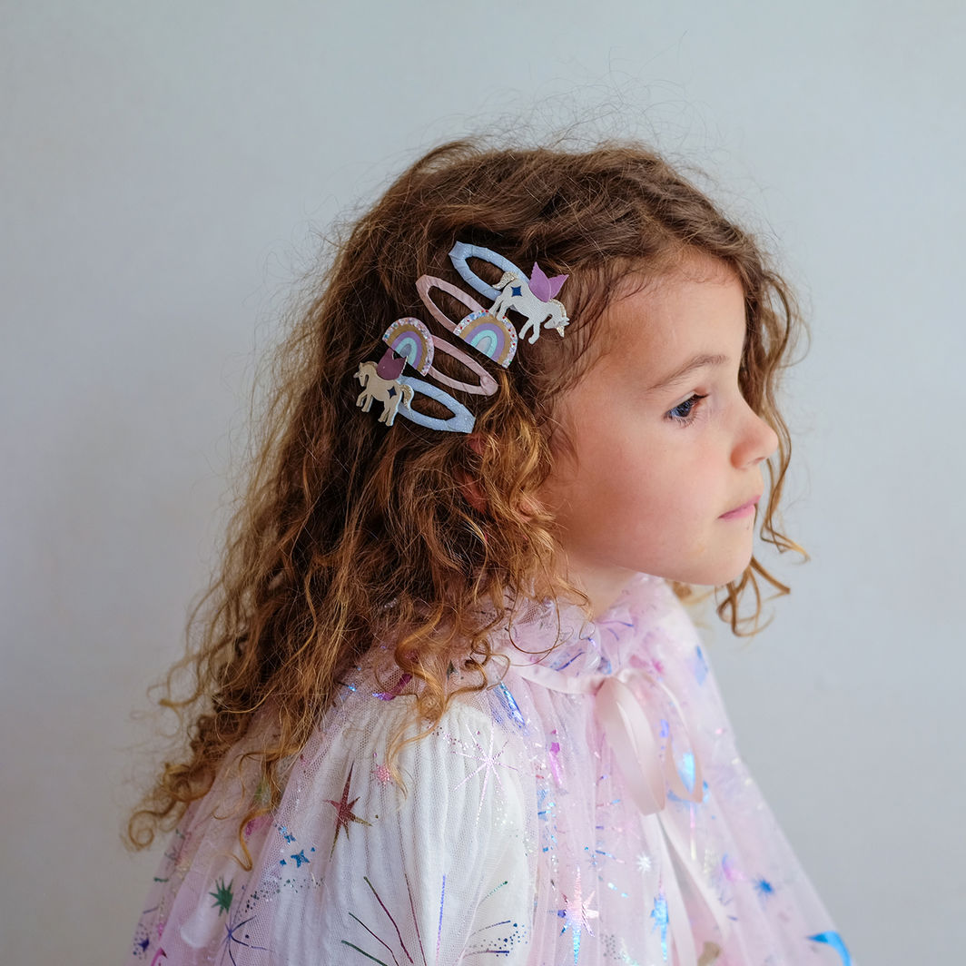 Mimi &amp; Lula 4 Hair Clips - Unicorn and Rainbow