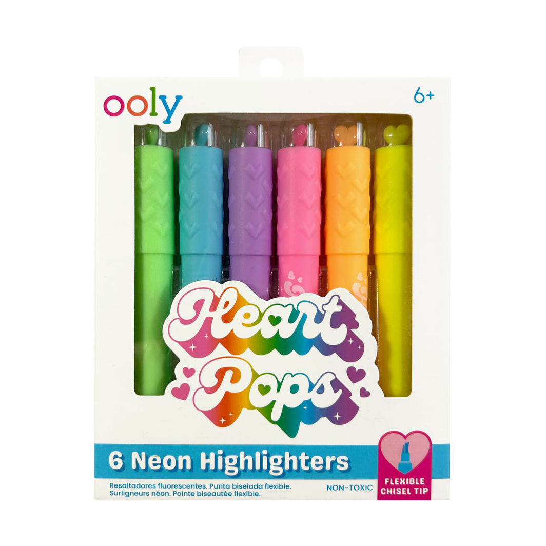 Ooly Overstregningstusser 6 stk, Heart Pops Neon