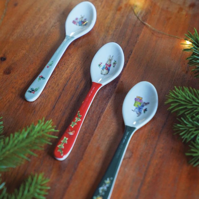Petit Jour Paris spoon, Peter Rabbit Christmas - Green