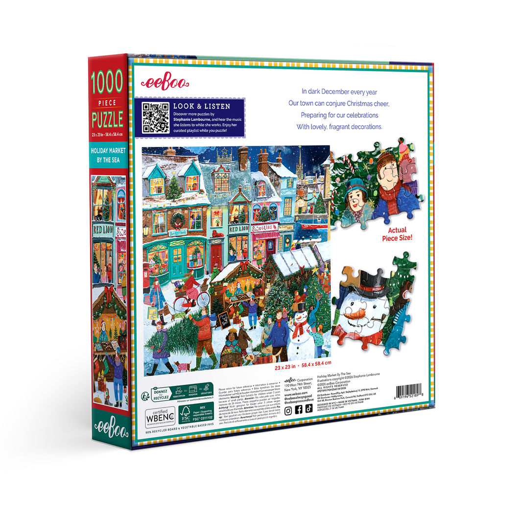 eeBoo 1000-Piece Jigsaw Puzzle, Holiday Marketplace