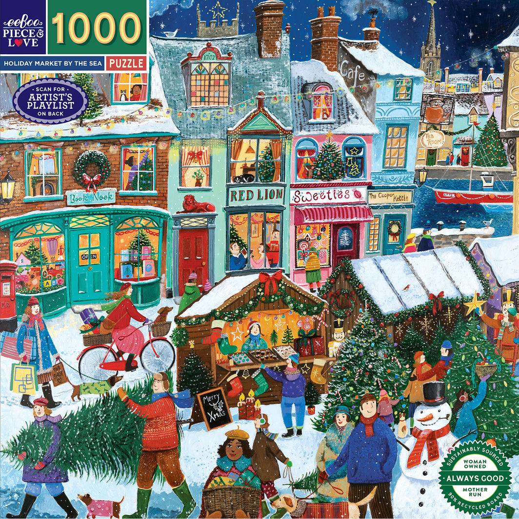 eeBoo 1000-Piece Jigsaw Puzzle, Holiday Marketplace