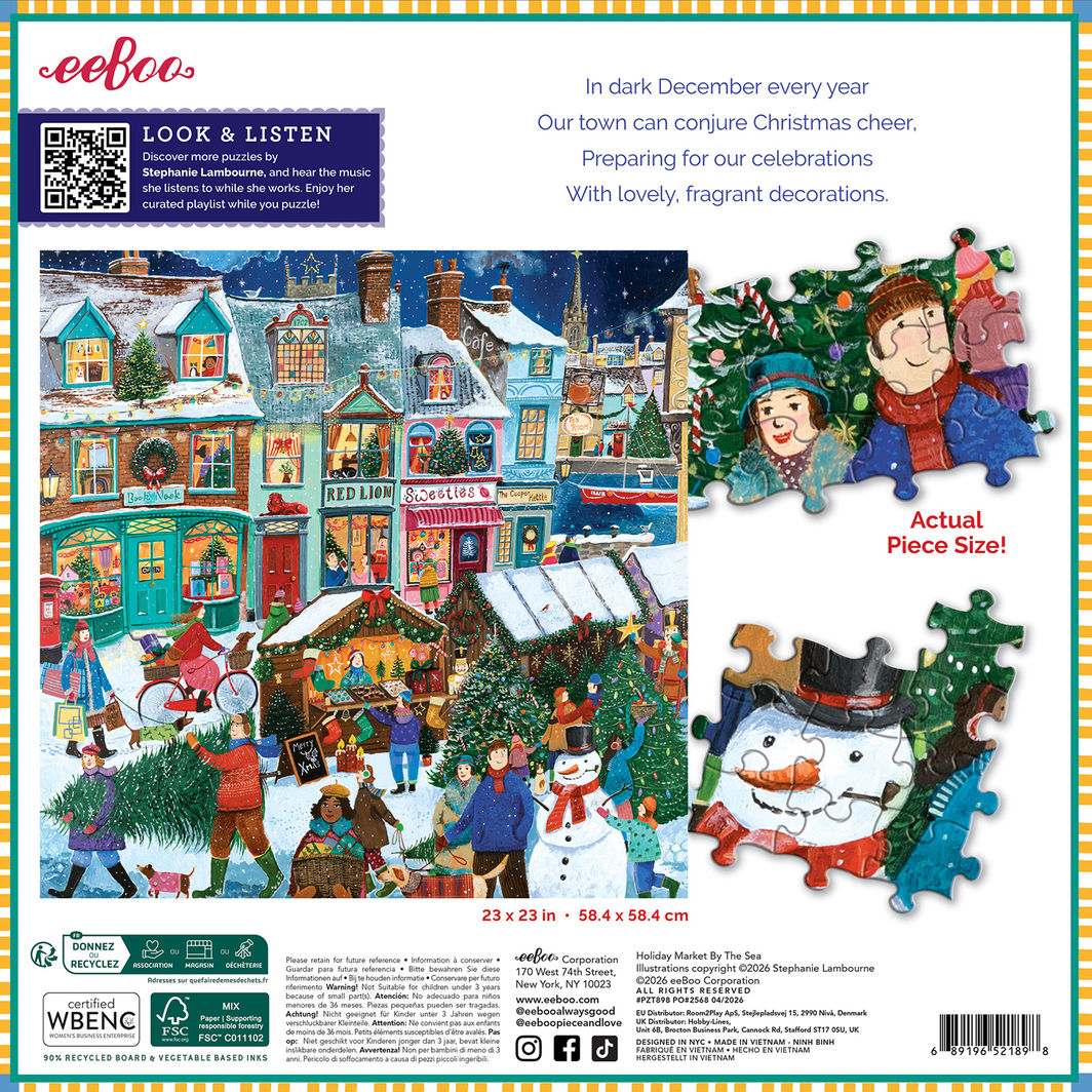 eeBoo 1000-Piece Jigsaw Puzzle, Holiday Marketplace