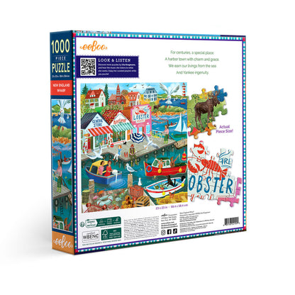 eeBoo 1000-Piece Jigsaw Puzzle, New England Wharf