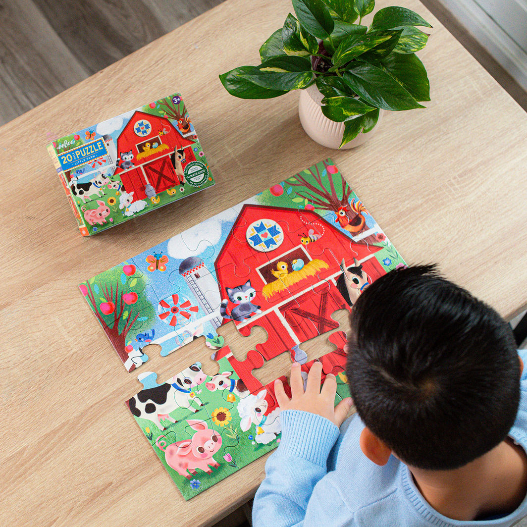 eeBoo 20-Piece Puzzle, The Little Farmstead
