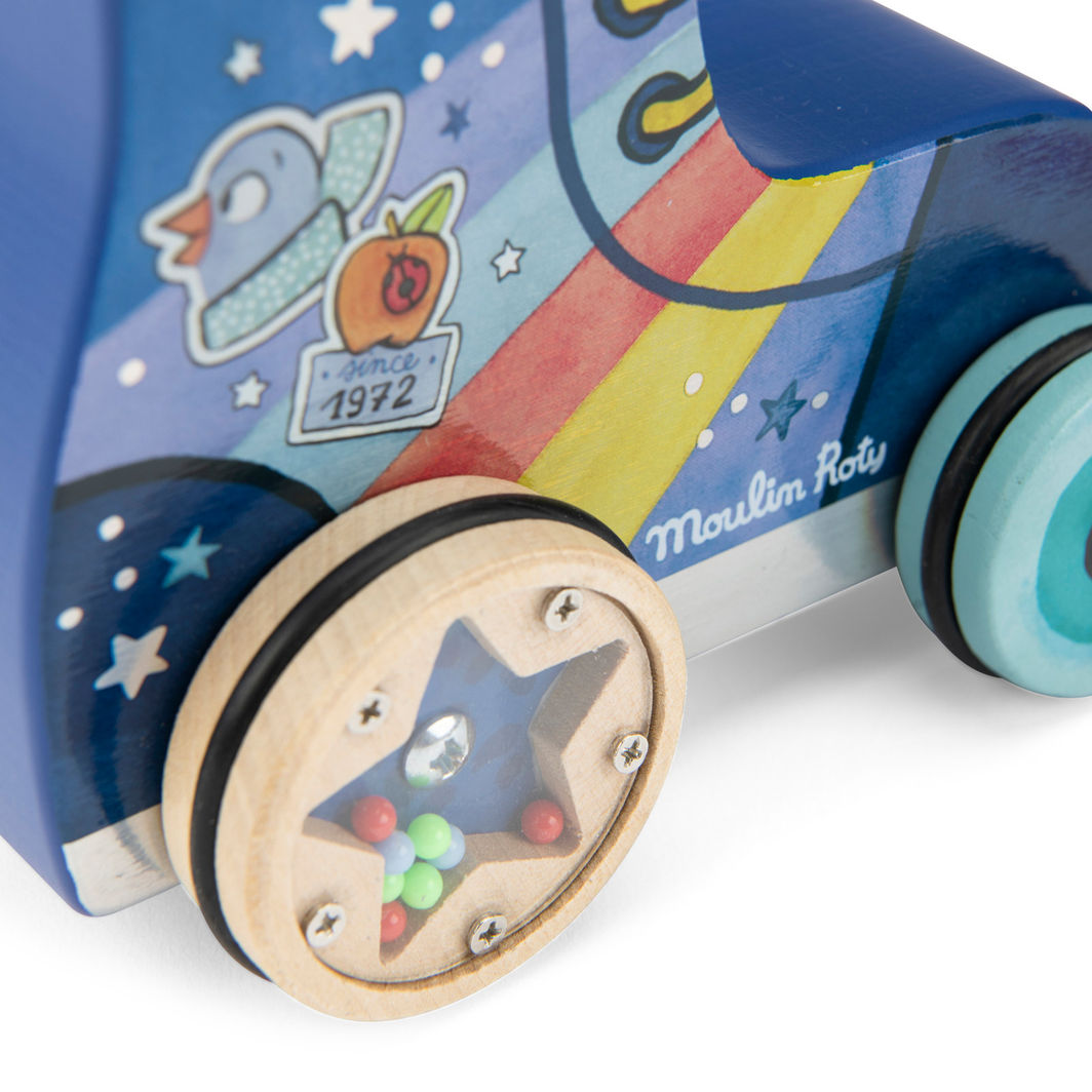 Moulin Roty Pull-Along Toys, Roller Skate - Puce &amp; Pilou