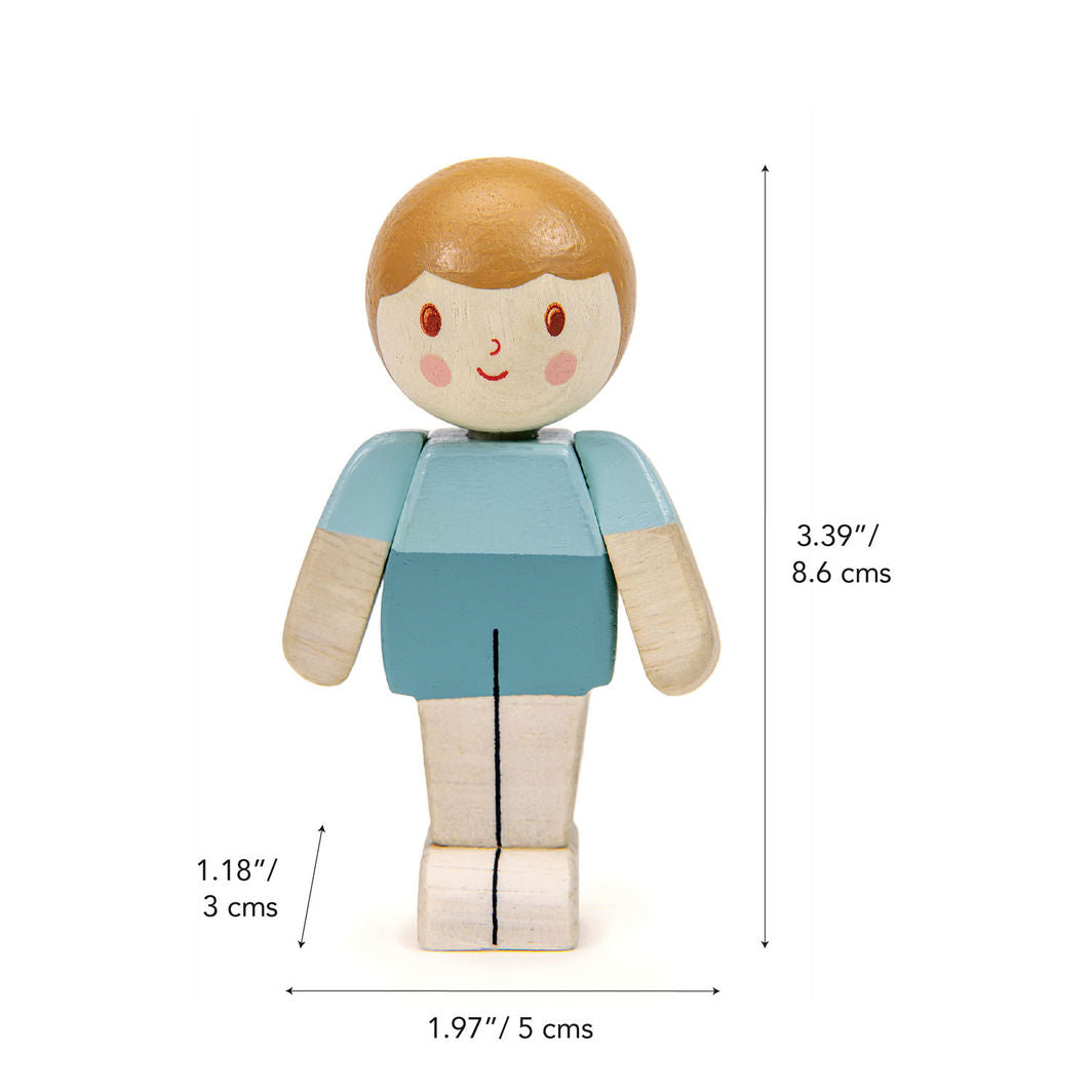Tender Leaf Wooden Doll for Dollhouse, We Are Family - Ivory Boy