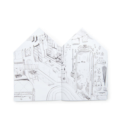 Moulin Roty Coloring Book with 150 Stickers, Les Minouchkas