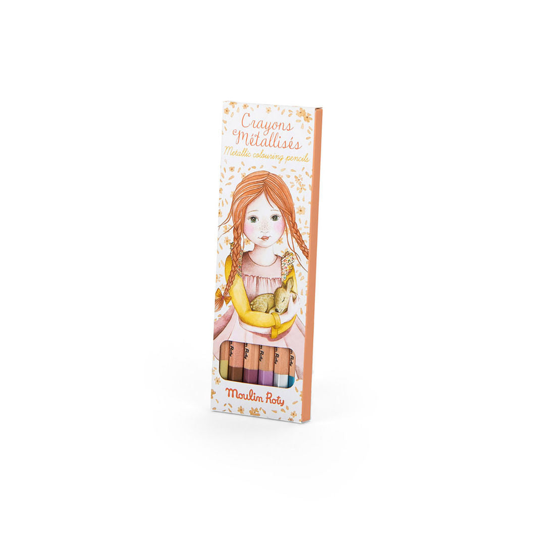 Moulin Roty Colored Pencils 6 pcs, Metallic - Les Rosalies