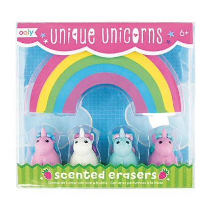 Ooly Viskelæder med duft, 5 stk - Unique Unicorns Strawberry