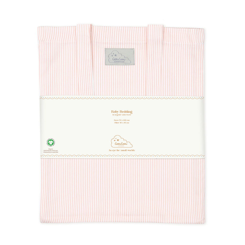 Cam Cam Baby Bedding Set, 70x100 cm - GOTS - Classic Stripes Rose