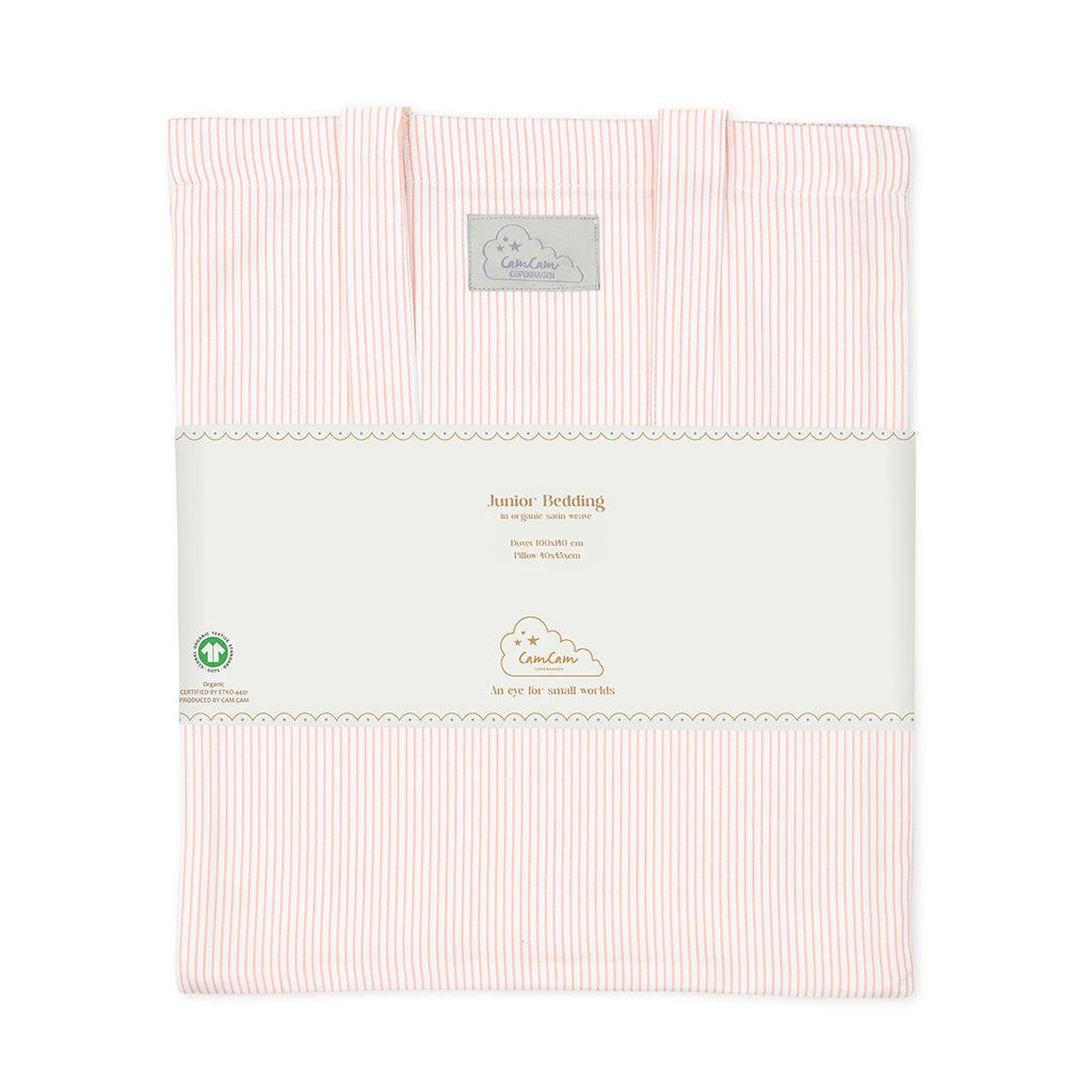 Cam Cam juniorsengetøj, økologisk, GOTS - Classic Stripes Rose