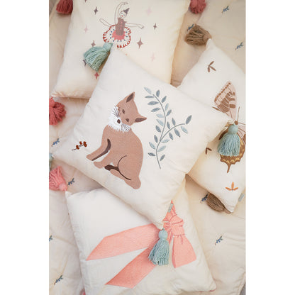 Cam Cam Embroidered Cushion, OCS - Woodland