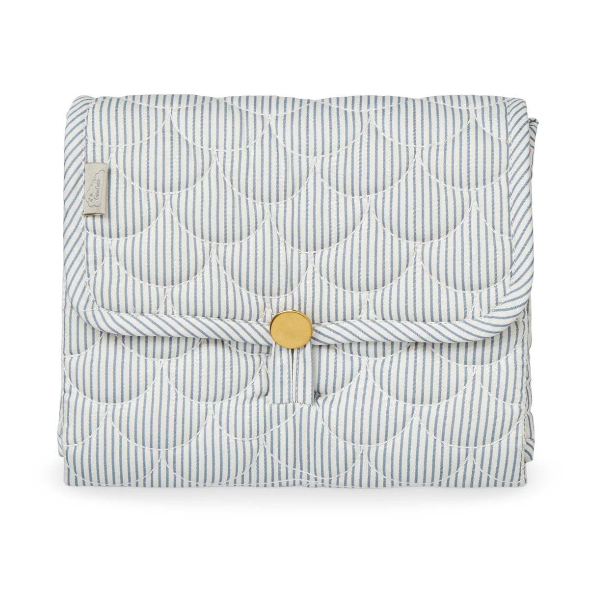 Cam Cam pusleunderlag, Quilet - Classic stripes blue/Praline