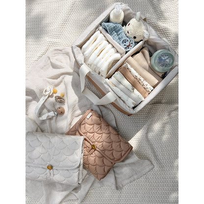 Cam Cam Diaper Caddy Organizer - Classic Stripes Camel
