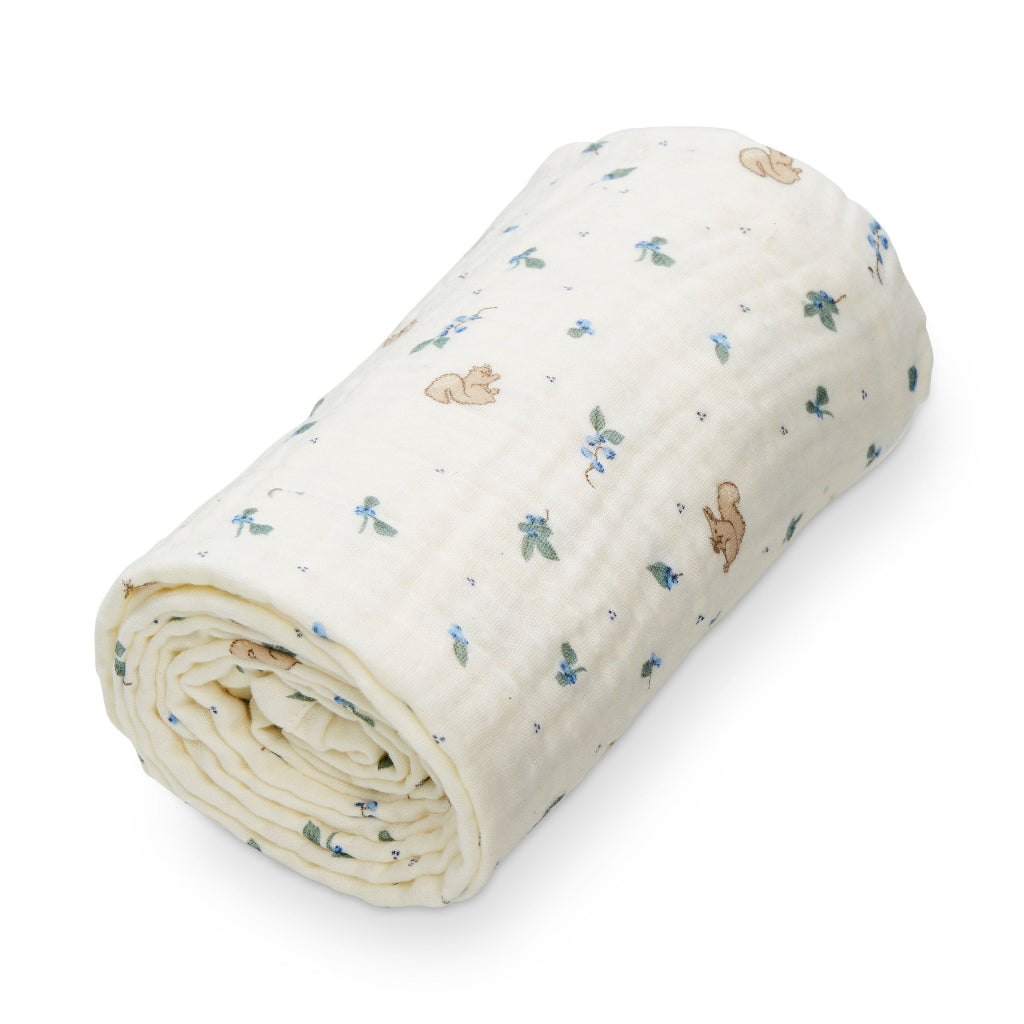 Cam Cam muslin babytæppe, Økologisk, GOTS - Blueberries