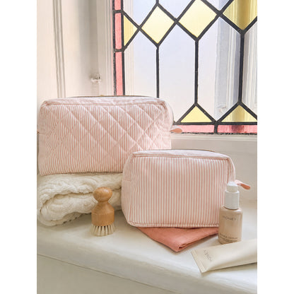 Cam Cam Quilted Toiletry Bag, OCS - Classic Stripes Rose