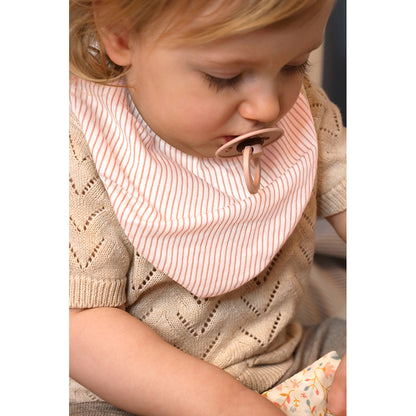 Cam Cam Bandana Bib, Jersey, 2-Pack - GOTS - Classic Stripes Rose