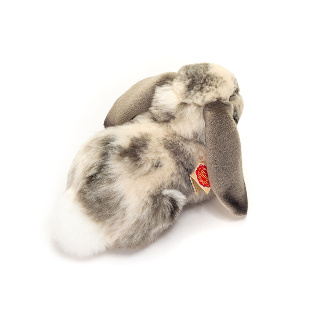 Teddy Hermann bamse, Liggende kanin,  grå-hvid - 30 cm