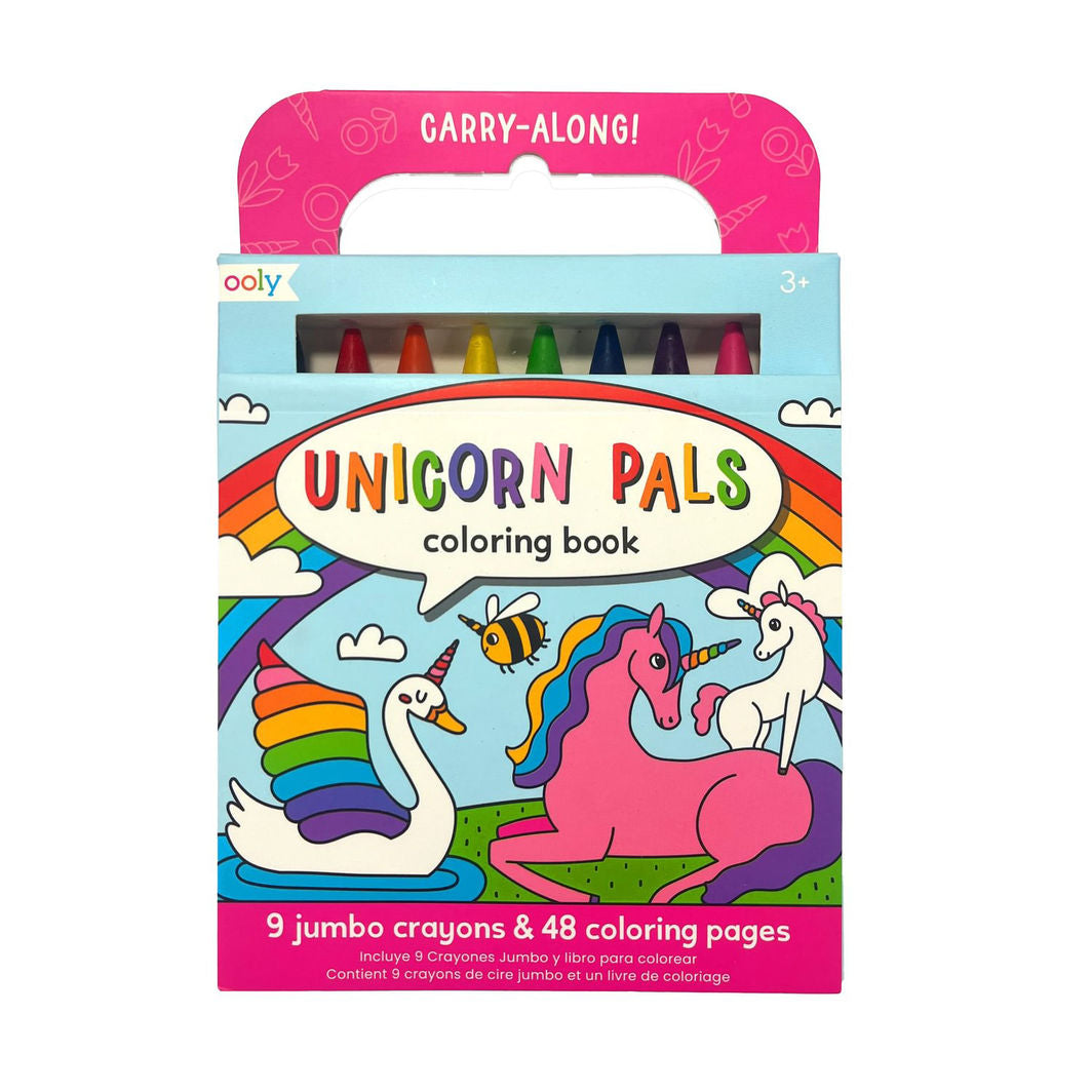 Ooly Farvekridt og malebog - Unicorn Pals - Carry Along