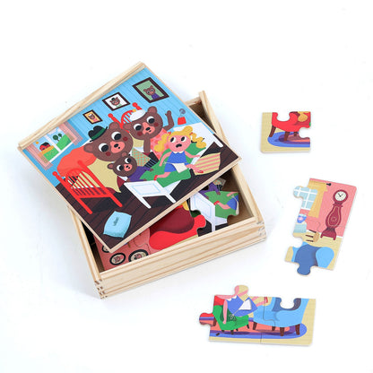 Vilac Wooden Puzzle 4x9 Pieces, Goldilocks by Ingela P. Arrhenius