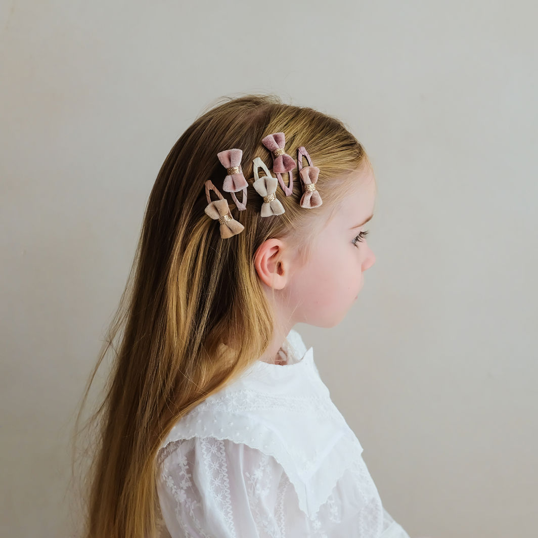 Mimi &amp; Lula 5 Hair Clips - Mini Velvet Tinkerbell