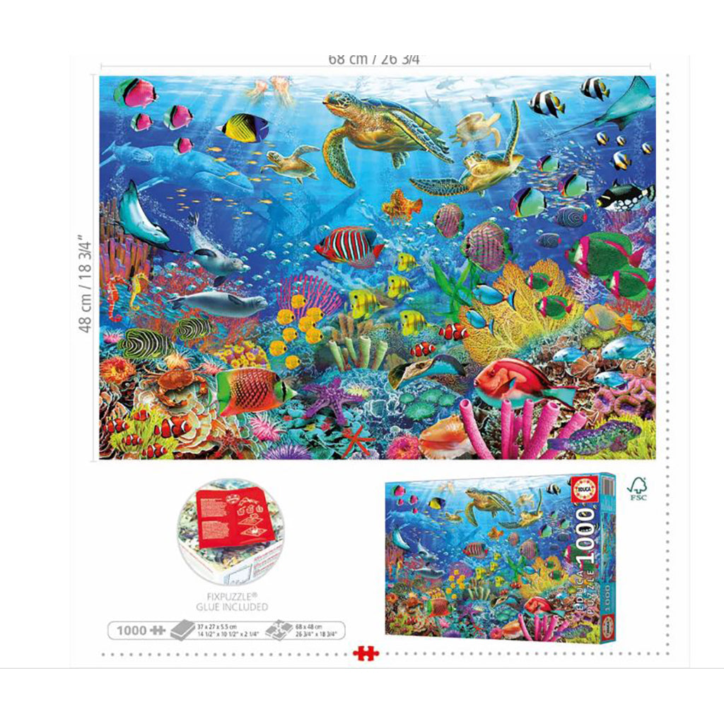 Educa Puzzle with 1000 Pieces - Tropical Fantasy Turtles
