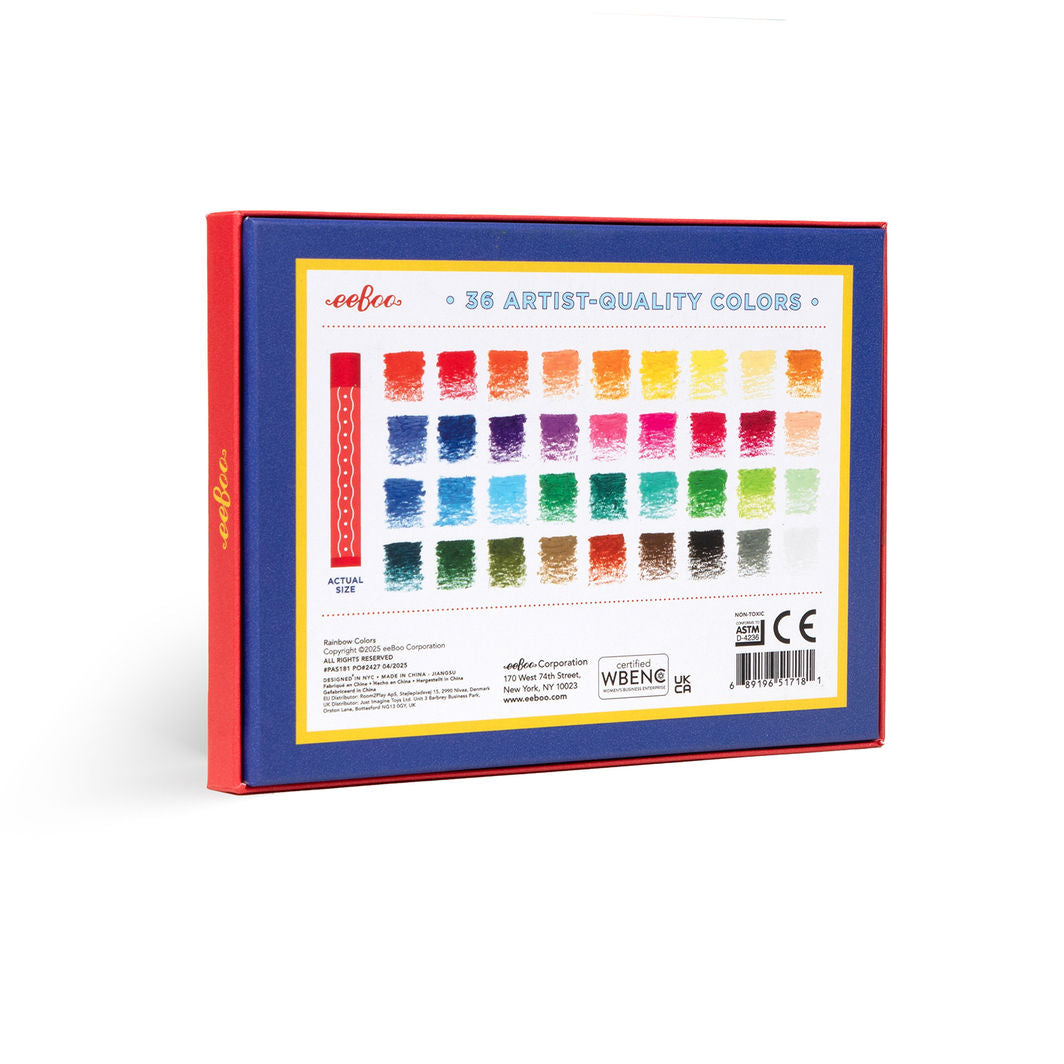 eeBoo Oliekridt, oliepastel 36 stk - Rainbow
