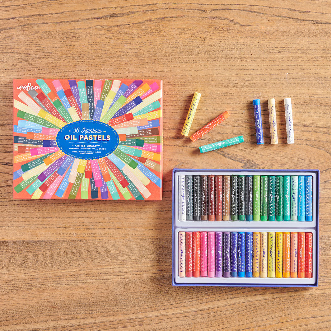 eeBoo Oliekridt, oliepastel 36 stk - Rainbow