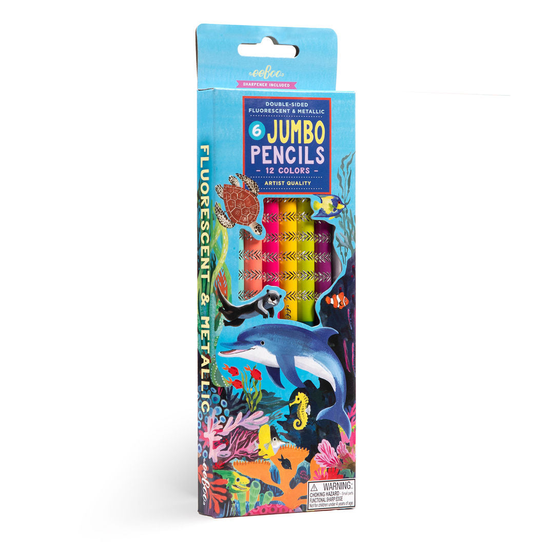 eeBoo 6 jumbo farveblyanter, Sea Life Special