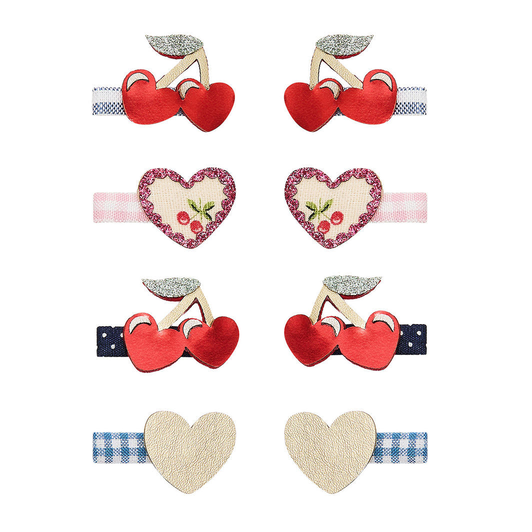 Mimi &amp; Lula 8 hårclips, Mini Red Cherries Mon Cheri