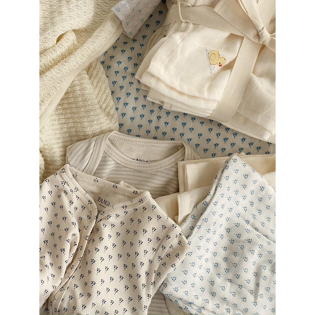 Fanga Fontana Bellini stofble, økologisk muslin, 3-pak - Punto blue