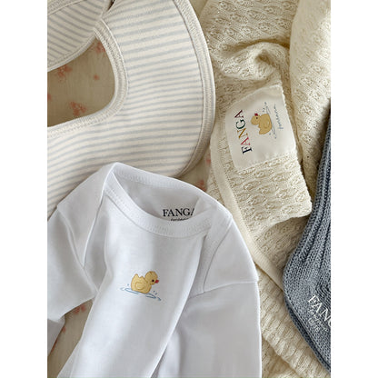 "Fanga Fontana Baby Blanket, Venti Pointelle, GOTS - Antique White"