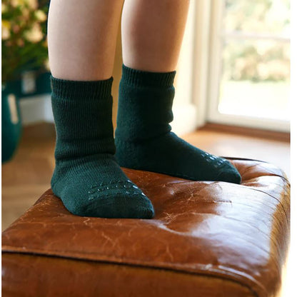 GoBabyGo skridsikre strømper m. gummidutter, Forest green