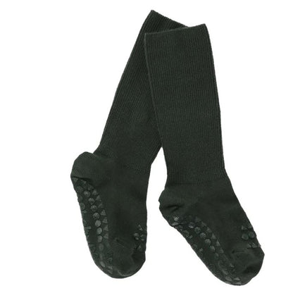 GoBabyGo Non-Slip Bamboo Socks with Rubber Grips – Forest Green