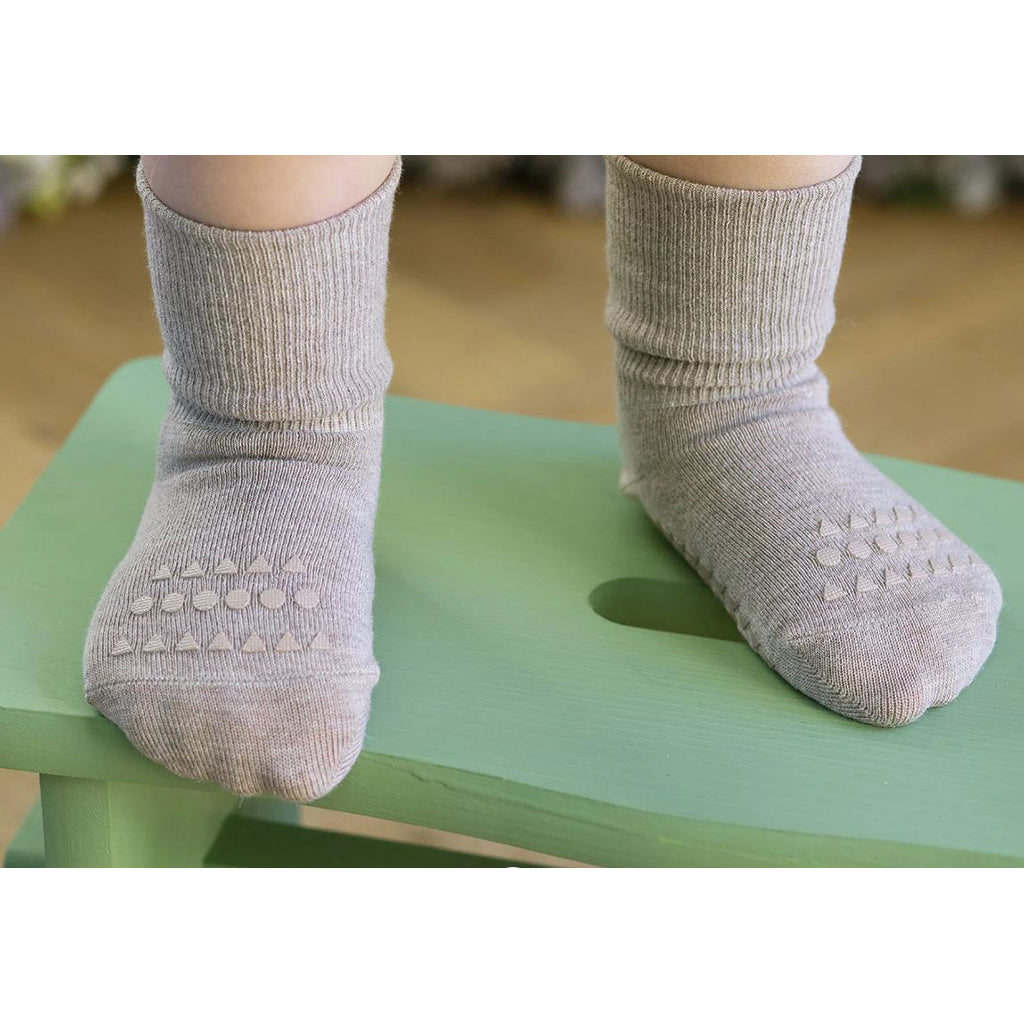 GoBabyGo Non-Slip Bamboo Socks with Rubber Grips – Forest Green
