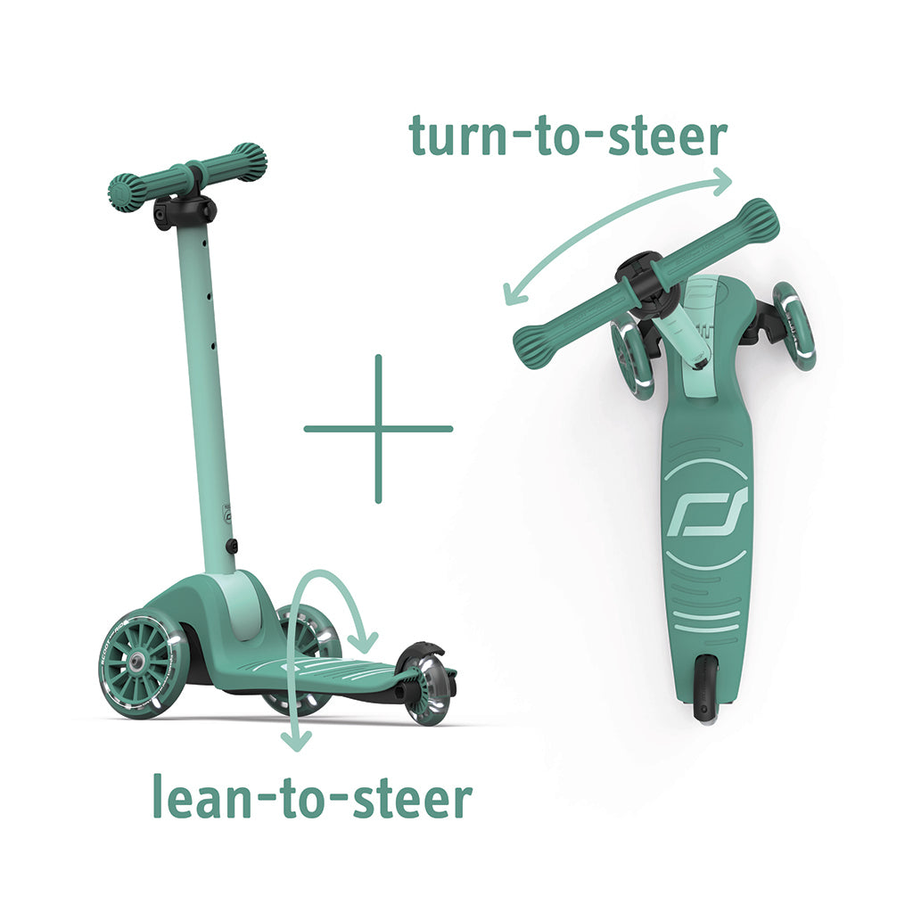 Scoot and Ride Highway Kick 3S, løbehjul - LED Forest