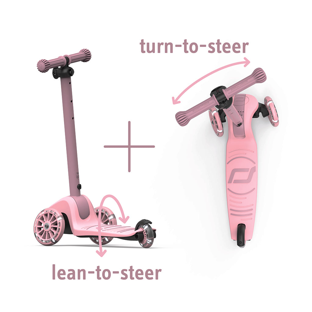 Scoot and Ride Highway Kick 3S, Scooter - LED Rose