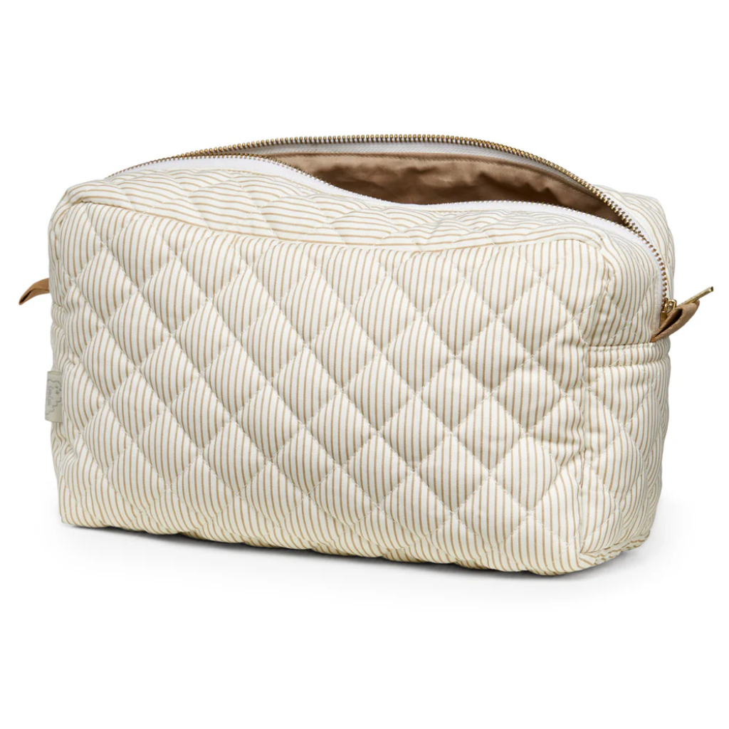 Cam Cam quiltet toilettaske, Classic Stripes Camel