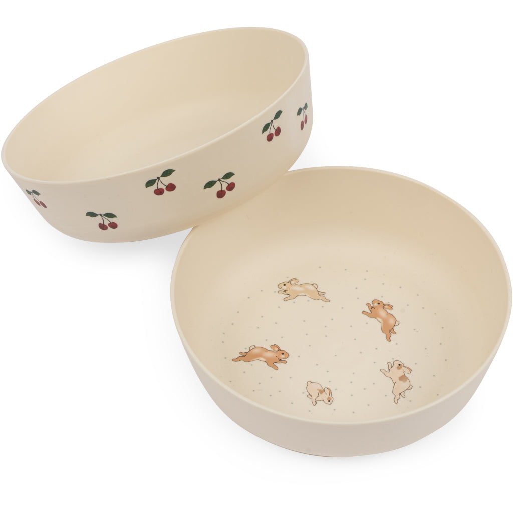 Konges Sløjd skål, 2-pk - Cherry/Petit lapin