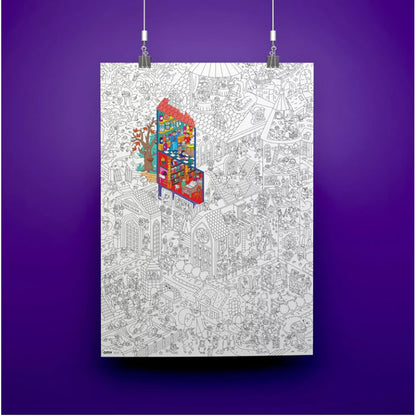 Omy stor plakat til farvelægning, Magic college