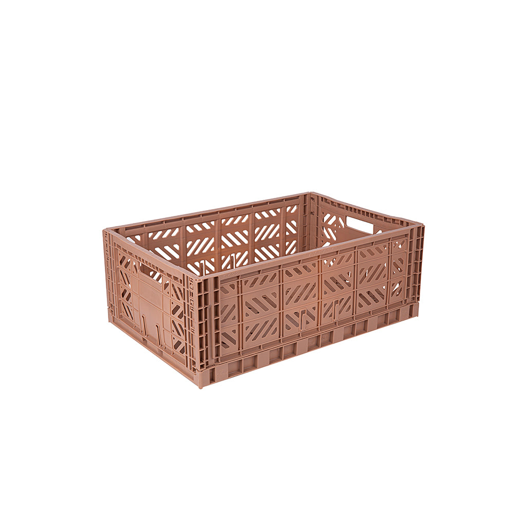 Aykasa Maxi Folding Crate, Warm Taupe