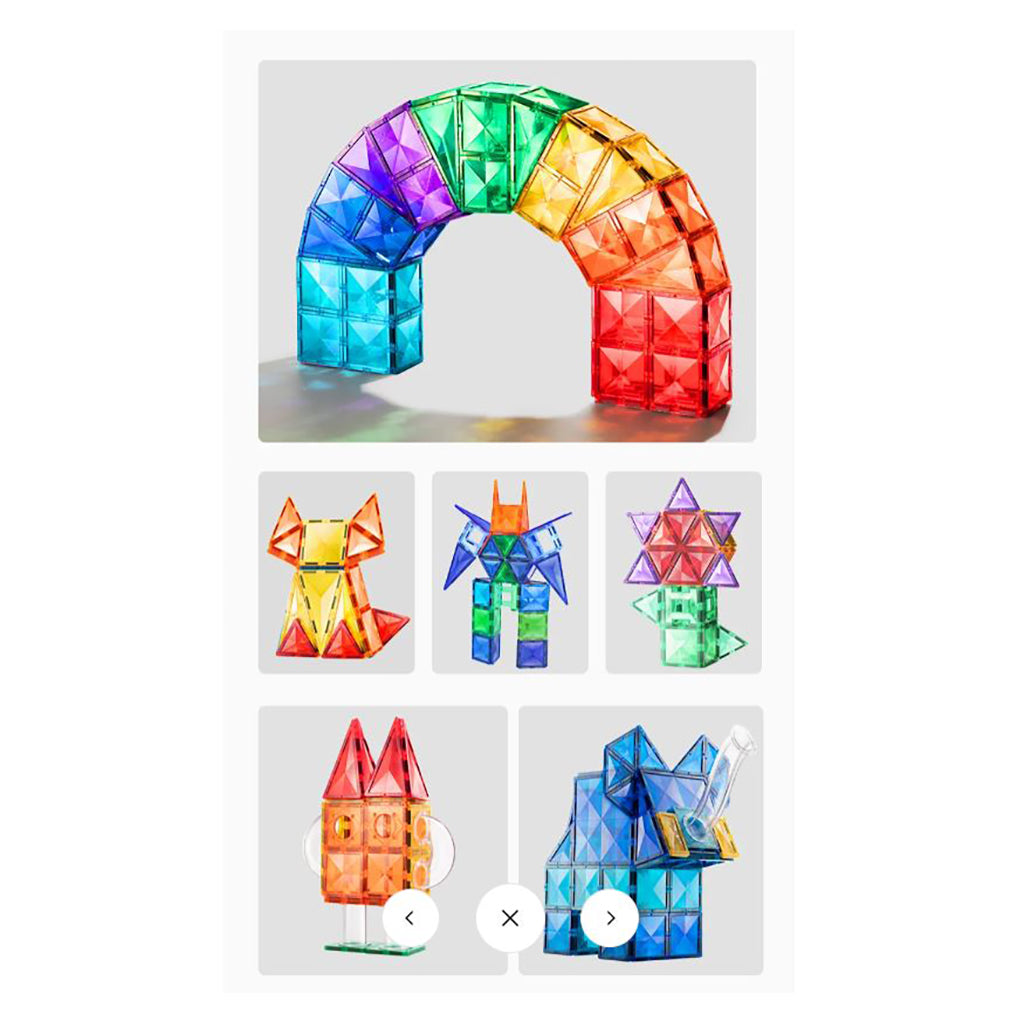 Mideer Magnetic Building Tiles with Marble Run, 100 Pieces